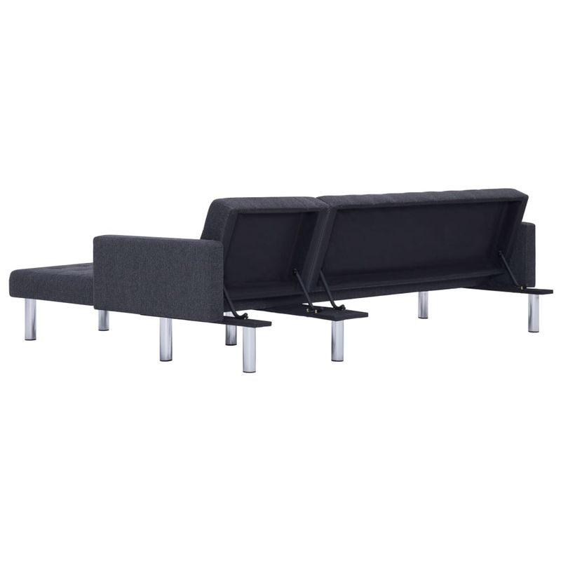 Casa si Gradina - Mobilier - Canapele si coltare - Canapele - Canapea extensibila in forma de L, gri inchis, poliester - Infinity.ro