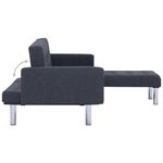 Casa si Gradina - Mobilier - Canapele si coltare - Canapele - Canapea extensibila in forma de L, gri inchis, poliester - Infinity.ro