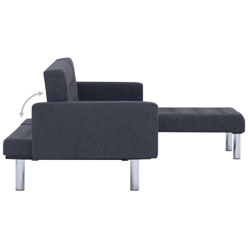 Casa si Gradina - Mobilier - Canapele si coltare - Canapele - Canapea extensibila in forma de L, gri inchis, poliester - Infinity.ro