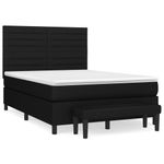 Casa si Gradina - Mobilier - Paturi si accesorii - Paturi - Pat box spring cu saltea, negru, 140x190 cm, textil - Infinity.ro