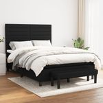 Casa si Gradina - Mobilier - Paturi si accesorii - Paturi - Pat box spring cu saltea, negru, 140x190 cm, textil - Infinity.ro