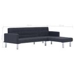 Casa si Gradina - Mobilier - Canapele si coltare - Canapele - Canapea extensibila in forma de L, gri inchis, poliester - Infinity.ro