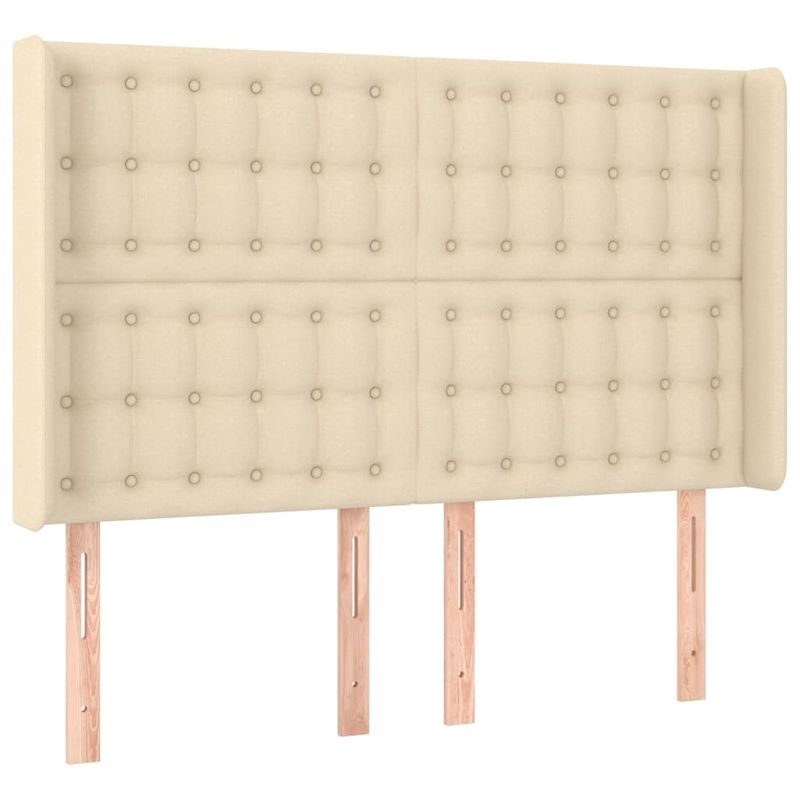 Casa si Gradina - Mobilier - Paturi si accesorii - Paturi - Pat cu arcuri, saltea si LED, crem, 140x190 cm, textil - Infinity.ro