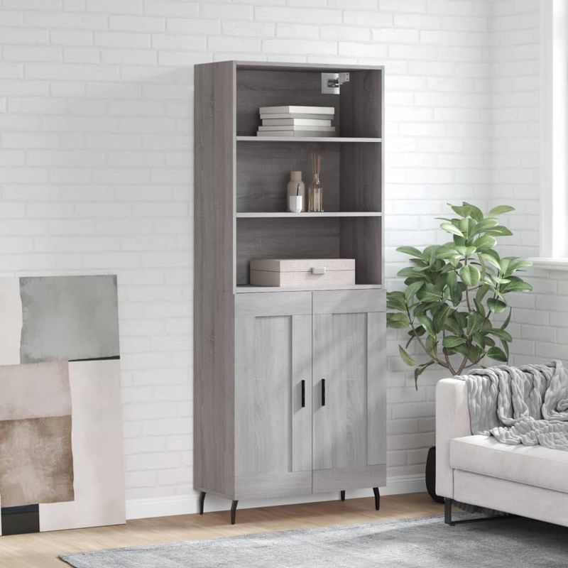 Casa si Gradina - Mobilier - Comode si corpuri - Comode - Dulap inalt, gri sonoma, 69,5x34x180 cm, lemn compozit - Infinity.ro