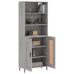 Casa si Gradina - Mobilier - Comode si corpuri - Comode - Dulap inalt, gri sonoma, 69,5x34x180 cm, lemn compozit - Infinity.ro