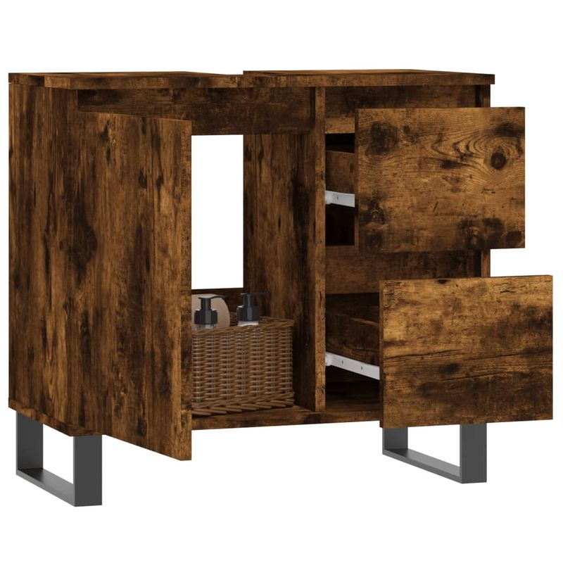 Casa si Gradina - Mobilier - Mobilier baie - Comode baie - Comoda de baie, stejar afumat, 65x33x60 cm, lemn prelucrat - Infinity.ro