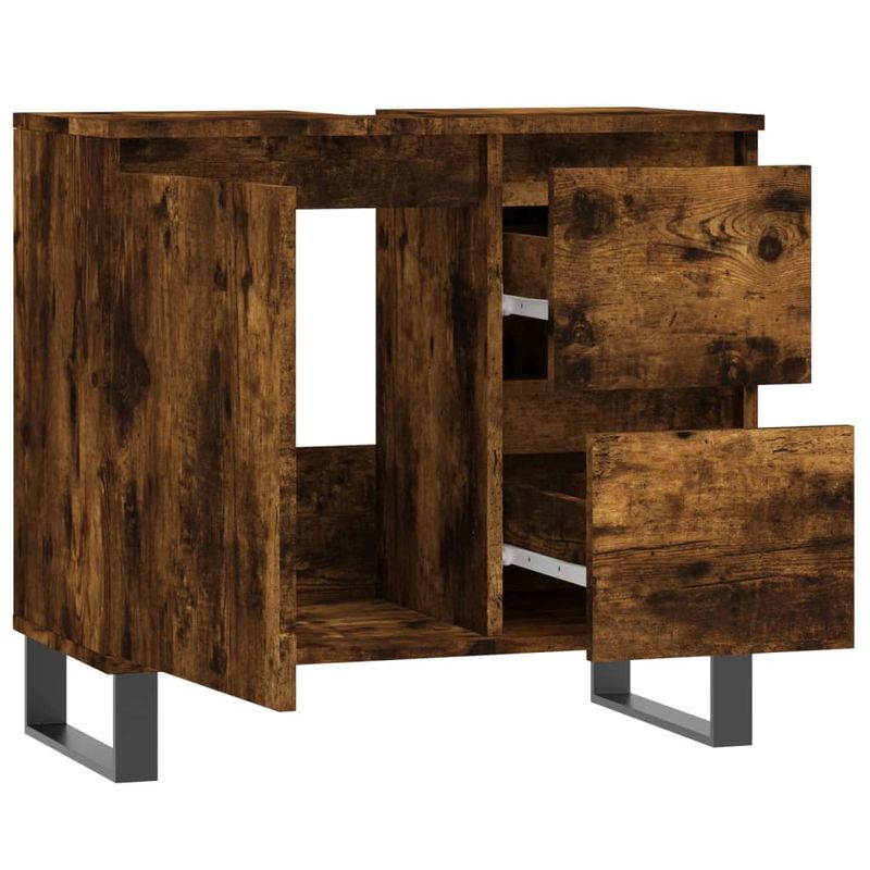 Casa si Gradina - Mobilier - Mobilier baie - Comode baie - Comoda de baie, stejar afumat, 65x33x60 cm, lemn prelucrat - Infinity.ro