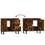 Casa si Gradina - Mobilier - Mobilier baie - Comode baie - Comoda de baie, stejar afumat, 65x33x60 cm, lemn prelucrat - Infinity.ro