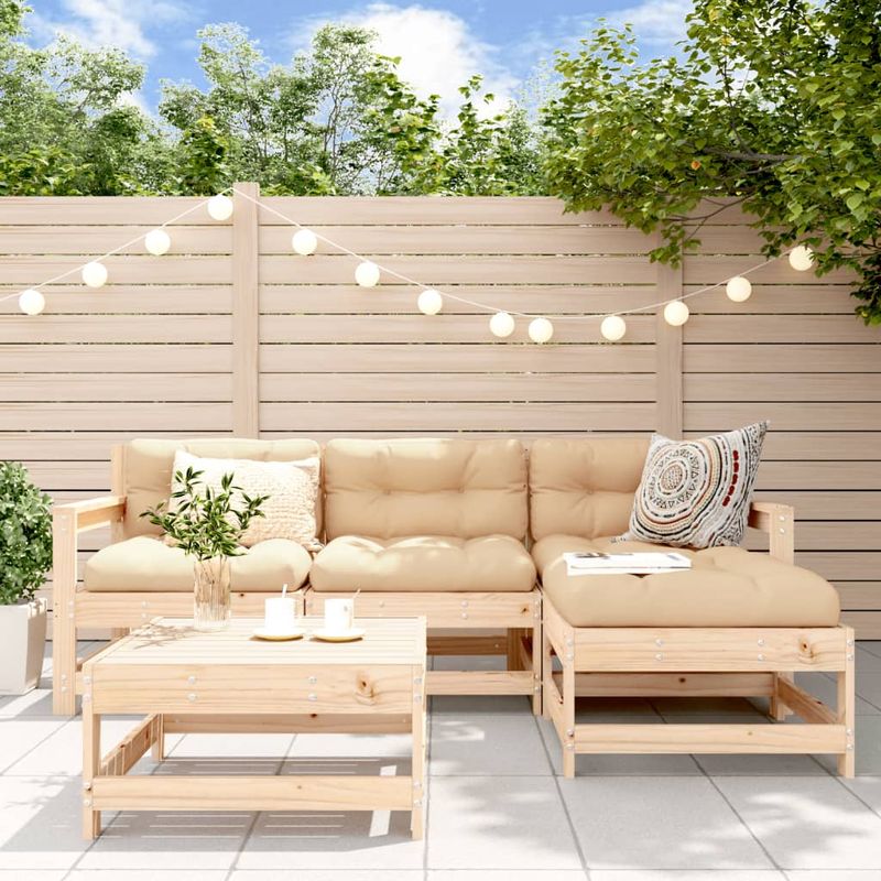Casa si Gradina - Gradina si terasa - Mobilier exterior - Seturi mobila gradina - Set mobilier relaxare de gradina 5 piese lemn masiv de pin - Infinity.ro