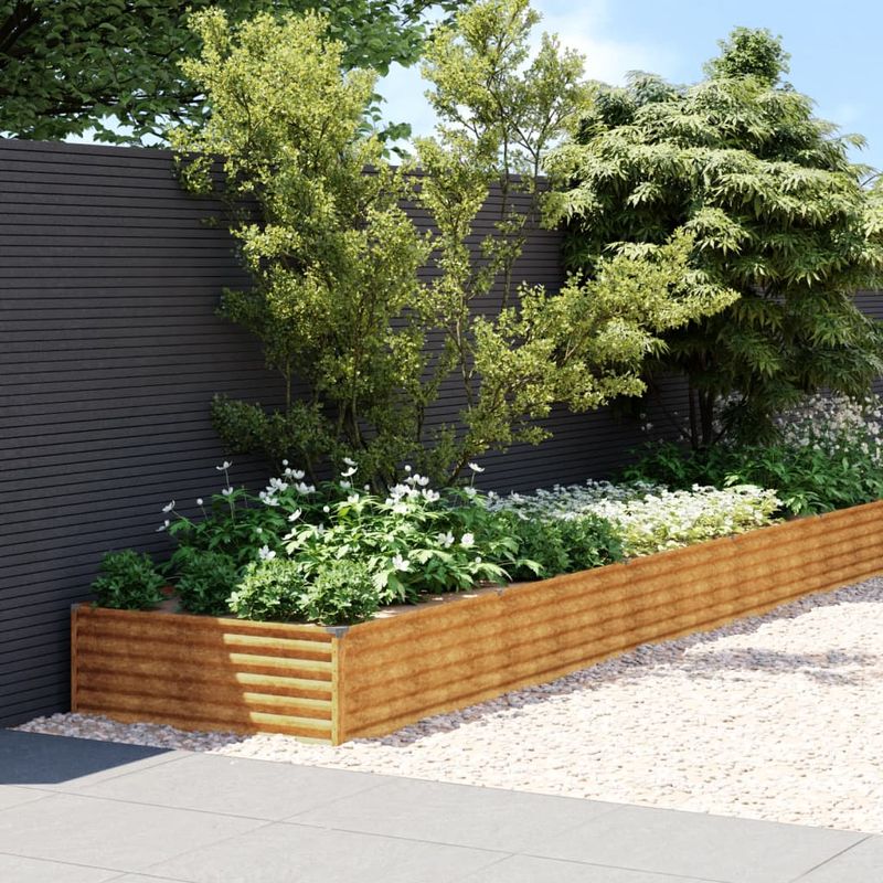 Casa si Gradina - Gradinarit si plante - Plante si ghivece - Ghivece si suporturi - Strat inaltat de gradina, 1150x100x36 cm, otel corten - Infinity.ro