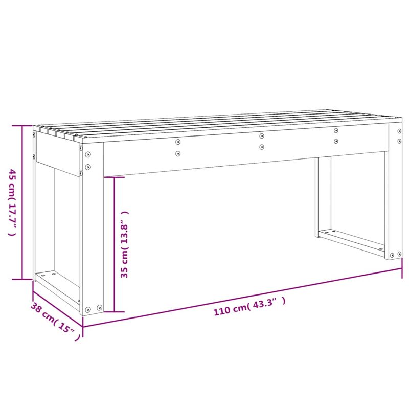 Casa si Gradina - Gradina si terasa - Mobilier exterior - Bancute de gradina - Banca de gradina, 110x38x45 cm, lemn masiv de pin - Infinity.ro