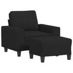 Casa si Gradina - Mobilier - Scaune si fotolii - Fotolii - Fotoliu canapea cu taburet, negru, 60 cm, material textil - Infinity.ro