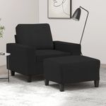 Casa si Gradina - Mobilier - Scaune si fotolii - Fotolii - Fotoliu canapea cu taburet, negru, 60 cm, material textil - Infinity.ro