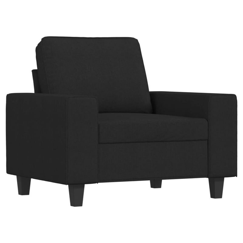 Casa si Gradina - Mobilier - Scaune si fotolii - Fotolii - Fotoliu canapea cu taburet, negru, 60 cm, material textil - Infinity.ro