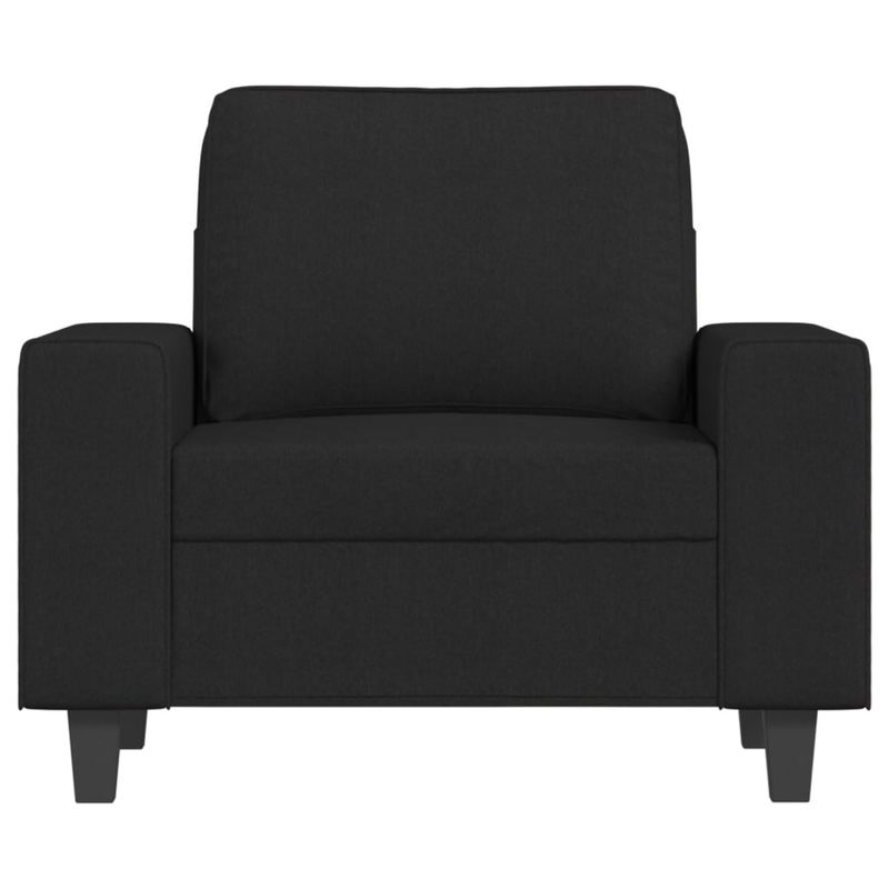 Casa si Gradina - Mobilier - Scaune si fotolii - Fotolii - Fotoliu canapea cu taburet, negru, 60 cm, material textil - Infinity.ro