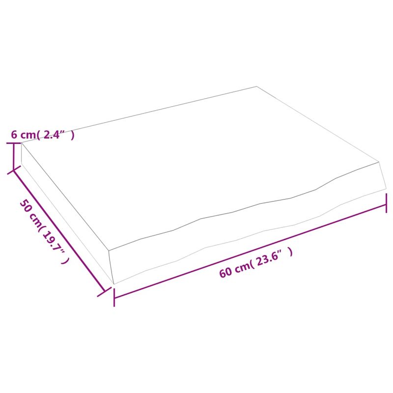 Casa si Gradina - Mobilier - Mobilier baie - Blaturi baie - Blat de baie, maro deschis, 60x50x(2-6) cm, lemn masiv tratat - Infinity.ro