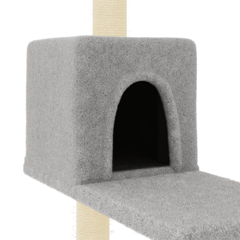 Petshop - Accesorii petshop - Jucarii animale - Ansambluri de joaca - Ansamblu de pisici, stalpi din funie sisal, gri deschis, 95 cm - Infinity.ro