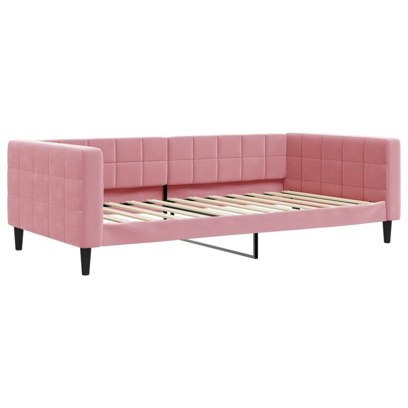Casa si Gradina - Mobilier - Paturi si accesorii - Paturi - Pat de zi cu saltea, roz, 100x200 cm, catifea - Infinity.ro