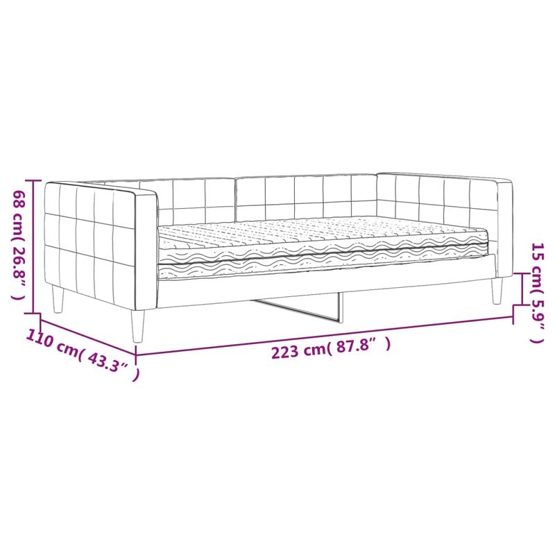 Casa si Gradina - Mobilier - Paturi si accesorii - Paturi - Pat de zi cu saltea, roz, 100x200 cm, catifea - Infinity.ro
