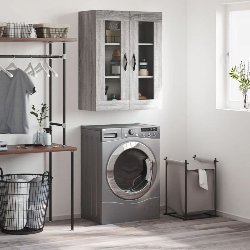 Casa si Gradina - Mobilier - Comode si corpuri - Comode - Dulap pe perete, sonoma gri, 69,5x34x90 cm, lemn prelucrat - Infinity.ro