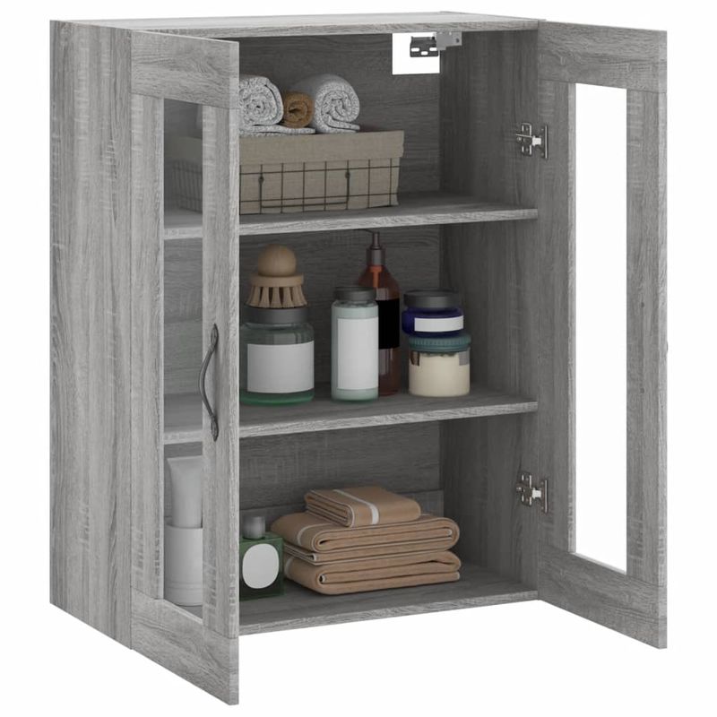 Casa si Gradina - Mobilier - Comode si corpuri - Comode - Dulap pe perete, sonoma gri, 69,5x34x90 cm, lemn prelucrat - Infinity.ro