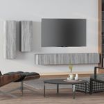 Casa si Gradina - Mobilier - Seturi de mobilier - Seturi living - Set dulapuri TV, 4 piese, gri sonoma, lemn prelucrat - Infinity.ro