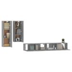 Casa si Gradina - Mobilier - Seturi de mobilier - Seturi living - Set dulapuri TV, 4 piese, gri sonoma, lemn prelucrat - Infinity.ro