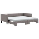 Casa si Gradina - Mobilier - Paturi si accesorii - Paturi - Pat de zi cu extensie si saltele, gri taupe, 90x200 cm, textil - Infinity.ro