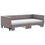 Casa si Gradina - Mobilier - Paturi si accesorii - Paturi - Pat de zi cu extensie si saltele, gri taupe, 90x200 cm, textil - Infinity.ro