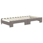 Casa si Gradina - Mobilier - Paturi si accesorii - Paturi - Pat de zi cu extensie si saltele, gri taupe, 90x200 cm, textil - Infinity.ro