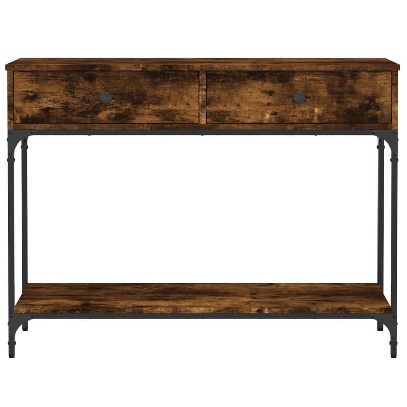 Casa si Gradina - Mobilier - Comode si corpuri - Console - Masuta consola, stejar fumuriu, 100x34,5x75 cm, lemn prelucrat - Infinity.ro