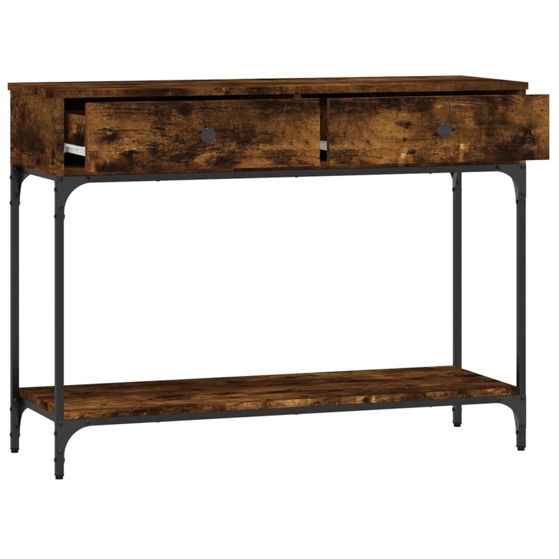 Casa si Gradina - Mobilier - Comode si corpuri - Console - Masuta consola, stejar fumuriu, 100x34,5x75 cm, lemn prelucrat - Infinity.ro