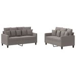 Casa si Gradina - Mobilier - Canapele si coltare - Canapele - Set de canapea cu perne, 2 piese, gri taupe, material textil - Infinity.ro