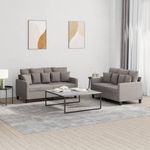 Casa si Gradina - Mobilier - Canapele si coltare - Canapele - Set de canapea cu perne, 2 piese, gri taupe, material textil - Infinity.ro