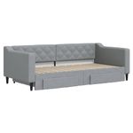 Casa si Gradina - Mobilier - Paturi si accesorii - Paturi - Pat de zi cu extensie si sertare, gri deschis, 90x190cm, textil - Infinity.ro
