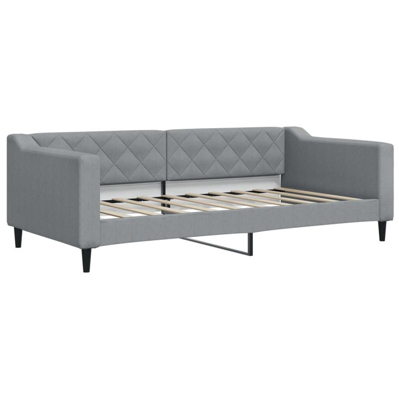 Casa si Gradina - Mobilier - Paturi si accesorii - Paturi - Pat de zi cu extensie si sertare, gri deschis, 90x190cm, textil - Infinity.ro