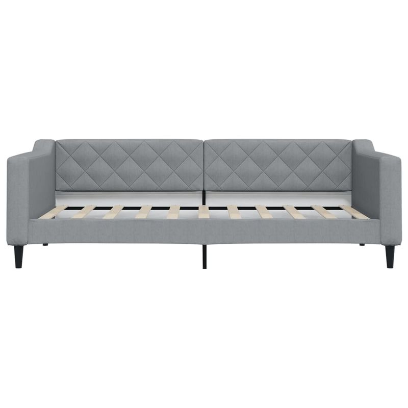 Casa si Gradina - Mobilier - Paturi si accesorii - Paturi - Pat de zi cu extensie si sertare, gri deschis, 90x190cm, textil - Infinity.ro