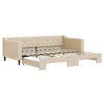 Casa si Gradina - Mobilier - Paturi si accesorii - Paturi - Pat de zi cu extensie, crem, 90x200 cm, textil - Infinity.ro