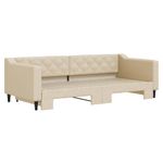 Casa si Gradina - Mobilier - Paturi si accesorii - Paturi - Pat de zi cu extensie, crem, 90x200 cm, textil - Infinity.ro