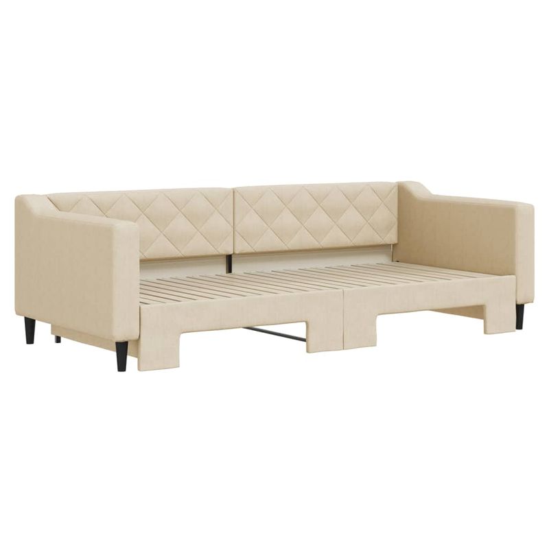 Casa si Gradina - Mobilier - Paturi si accesorii - Paturi - Pat de zi cu extensie, crem, 90x200 cm, textil - Infinity.ro