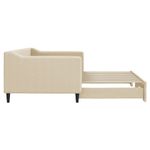 Casa si Gradina - Mobilier - Paturi si accesorii - Paturi - Pat de zi cu extensie, crem, 90x200 cm, textil - Infinity.ro