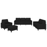 Casa si Gradina - Mobilier - Seturi de mobilier - Seturi living - Set de canapele cu perne, 4 piese, negru, textil - Infinity.ro