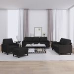 Casa si Gradina - Mobilier - Seturi de mobilier - Seturi living - Set de canapele cu perne, 4 piese, negru, textil - Infinity.ro