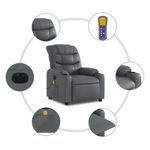 Ingrijire personala si Cosmetice - Sanatate si wellness - Articole wellness - Fotolii de masaj - Fotoliu de masaj electric rabatabil, gri, piele ecologica - Infinity.ro