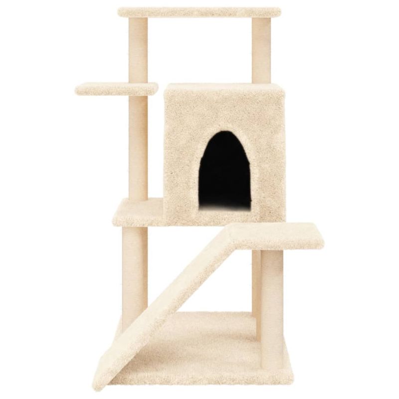 Petshop - Accesorii petshop - Jucarii animale - Ansambluri de joaca - Ansamblu de pisici cu stalpi din funie de sisal, crem, 97 cm - Infinity.ro