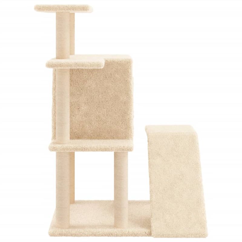Petshop - Accesorii petshop - Jucarii animale - Ansambluri de joaca - Ansamblu de pisici cu stalpi din funie de sisal, crem, 97 cm - Infinity.ro
