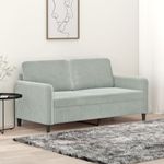 Casa si Gradina - Mobilier - Canapele si coltare - Canapele - Canapea cu 2 locuri, gri deschis, 140 cm, catifea - Infinity.ro