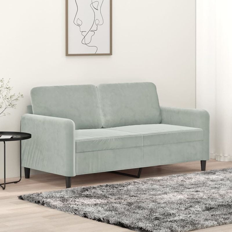 Casa si Gradina - Mobilier - Canapele si coltare - Canapele - Canapea cu 2 locuri, gri deschis, 140 cm, catifea - Infinity.ro
