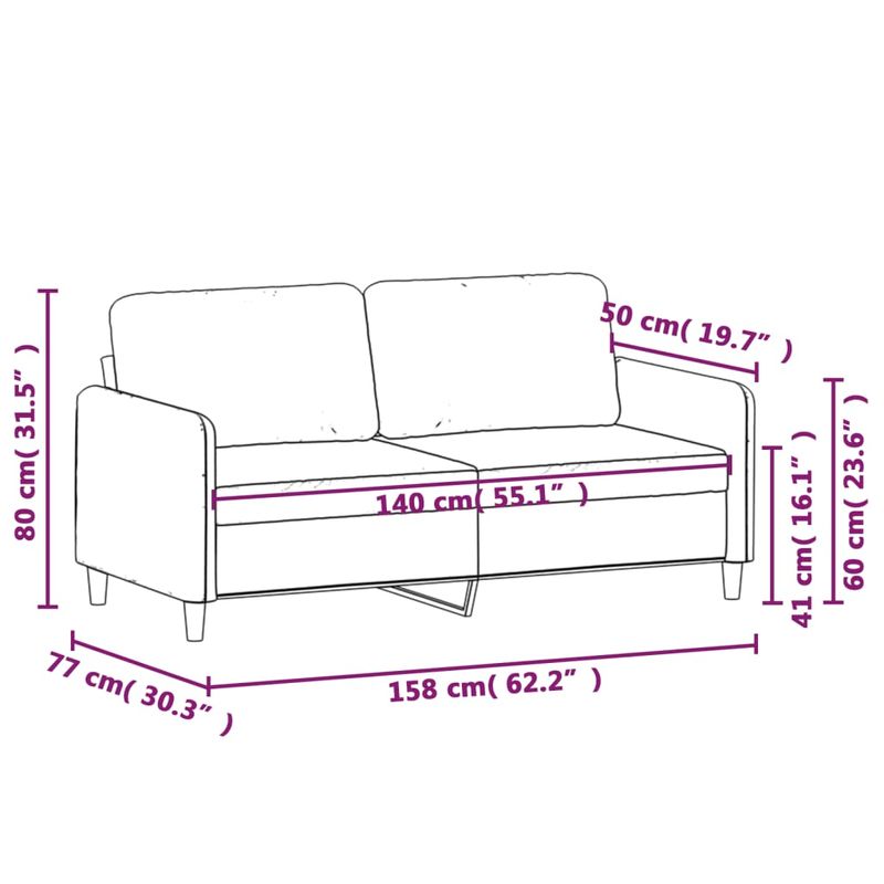 Casa si Gradina - Mobilier - Canapele si coltare - Canapele - Canapea cu 2 locuri, gri deschis, 140 cm, catifea - Infinity.ro