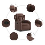 Casa si Gradina - Mobilier - Scaune si fotolii - Fotolii - Fotoliu rabatabil cu ridicare, maro, piele ecologica - Infinity.ro